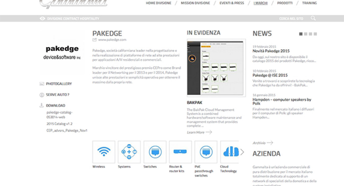 Gammalta, presa la distribuzione Pakedge