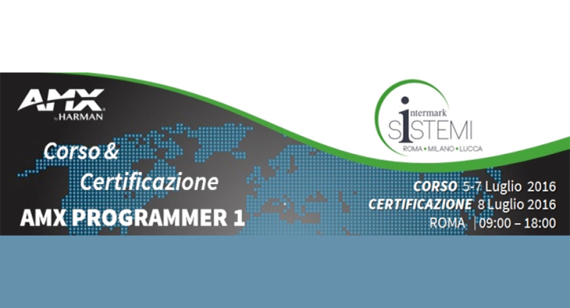 Corso AMX “Programmer 1”, da Intermark a Roma il 5 luglio