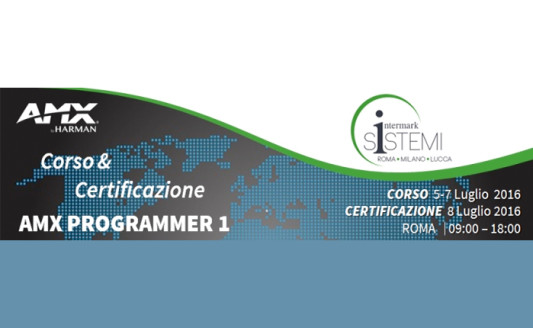 Corso AMX “Programmer 1”, da Intermark a Roma il 5 luglio