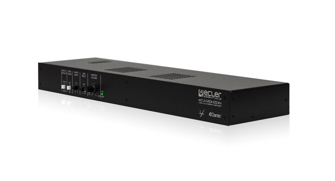 La tecnologia Dante nei nuovi ampli compatti Ecler eCA120DN e eCA120HZDN