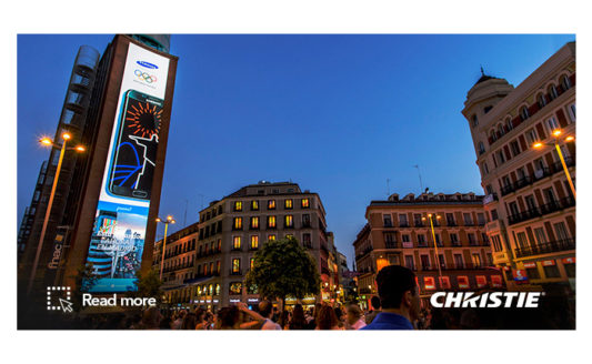 Christie porta il più grande DOOH spagnolo a Madrid, in Plaza Callao